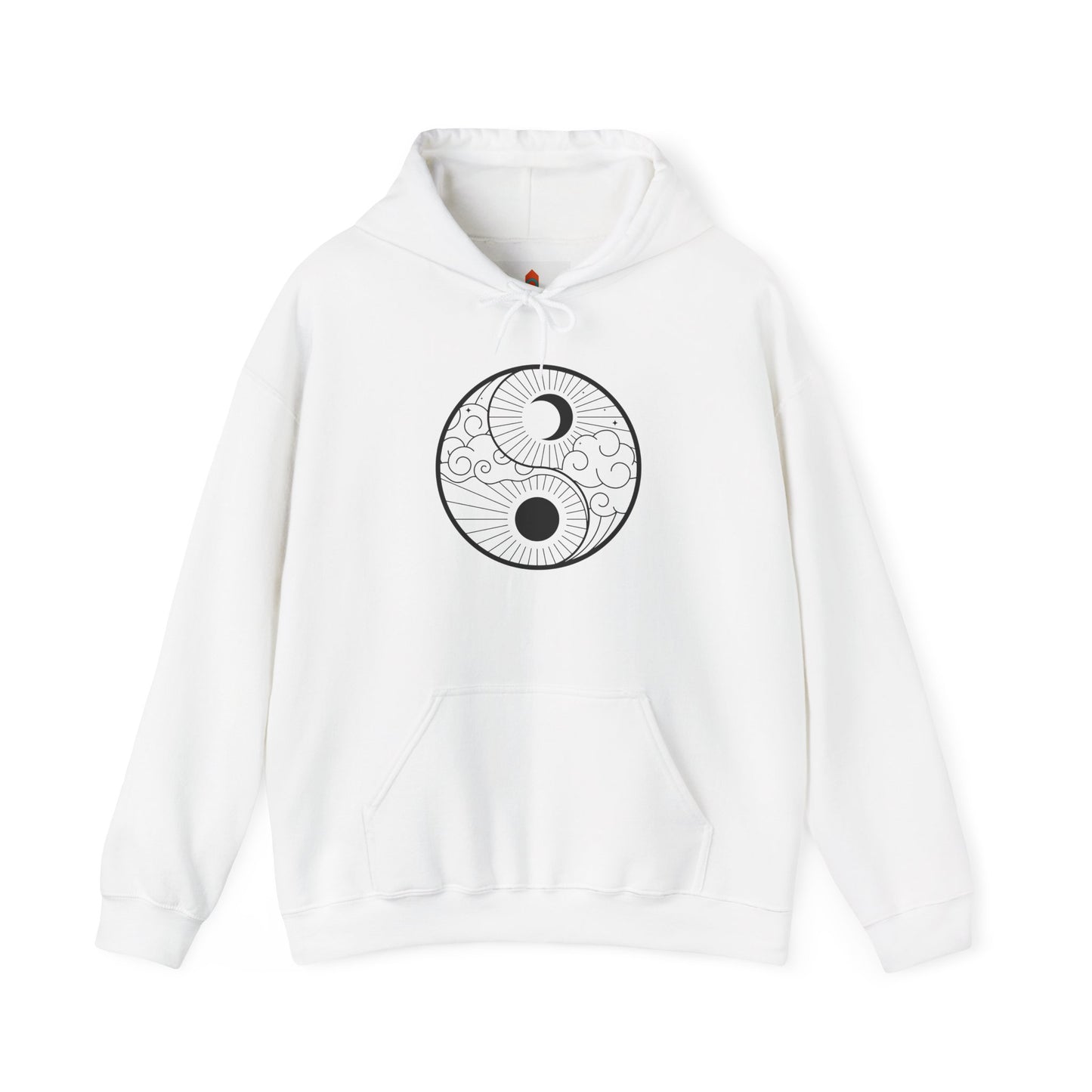 Yin Yang Sun and Moon Design Hoodie