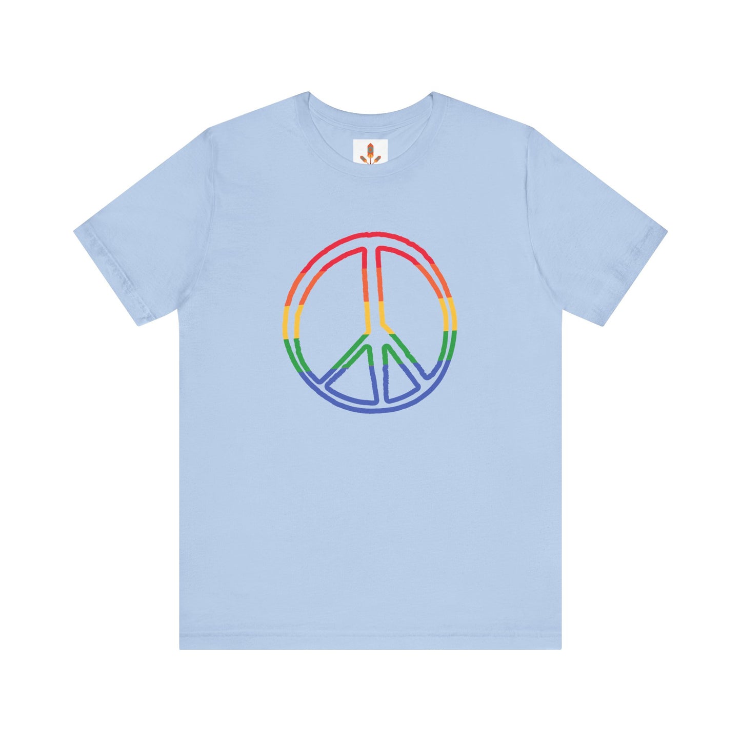 Drawing of Rainbow Peace Sign T-shirt