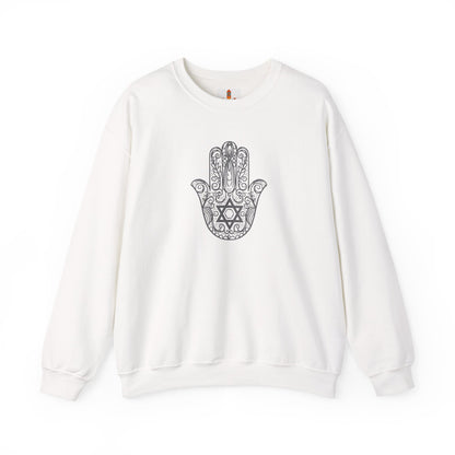 Intricate Hamsa Hand with Star of David Sweatshirt