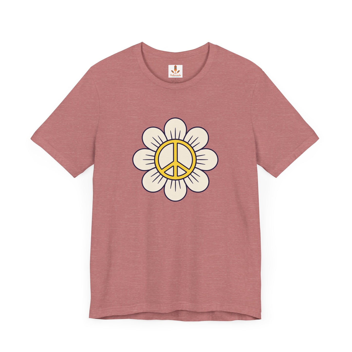 Yellow Peace Sign in a Flower T-shirt