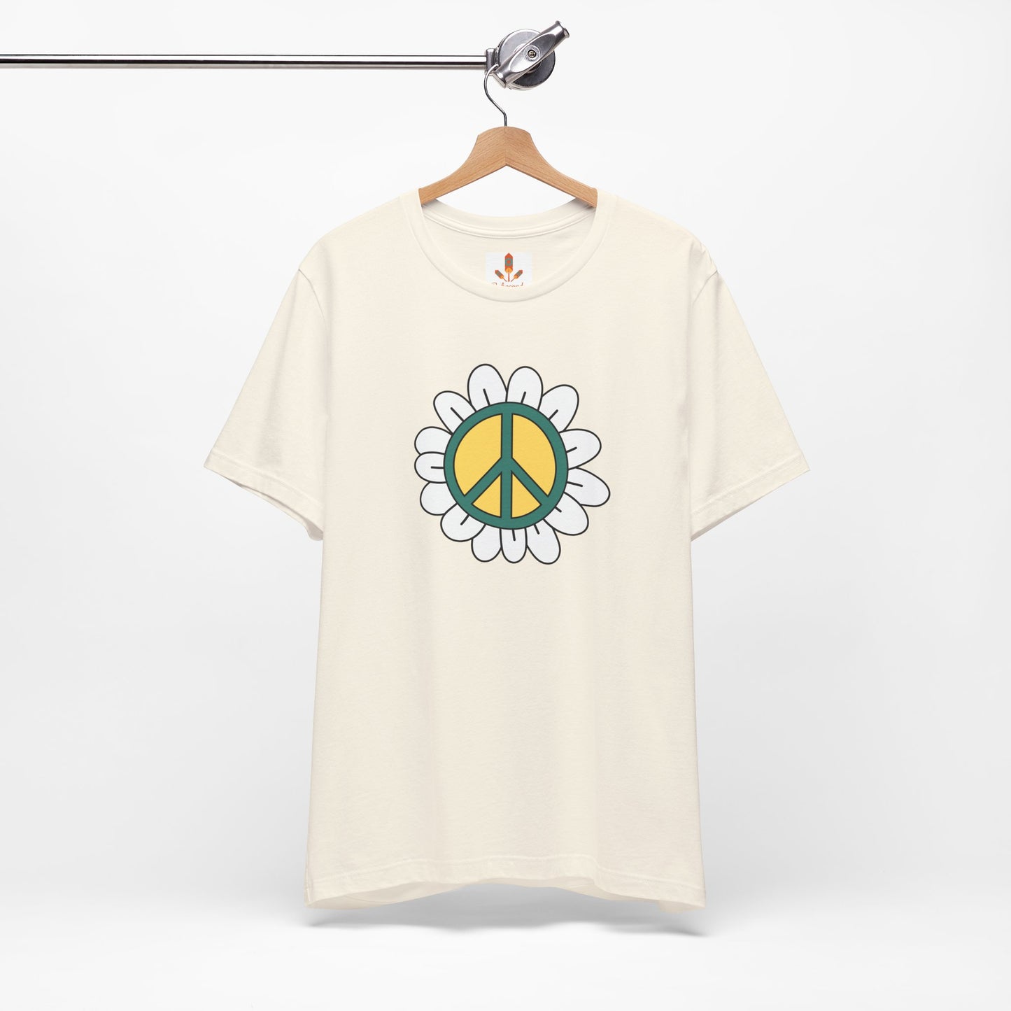 Peace Sign in White Flower T-shirt