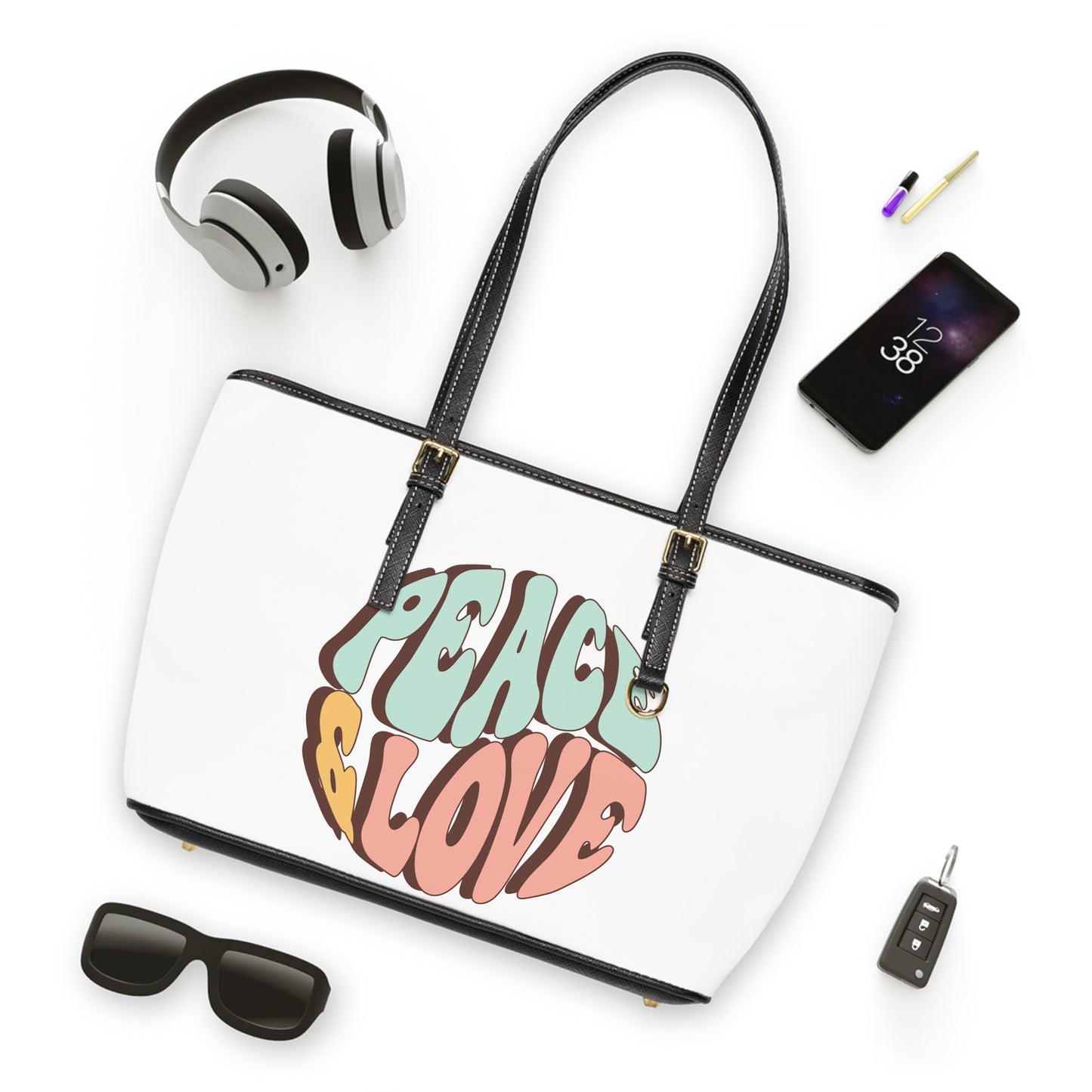 Peace and Love Leather Shoulder Bag