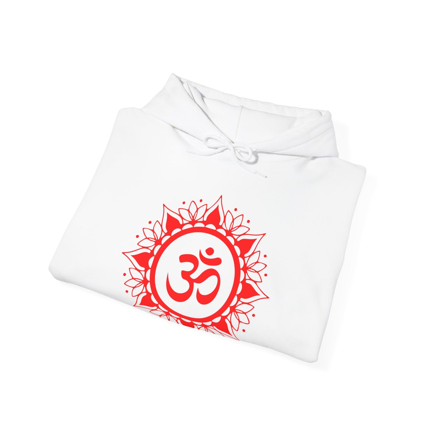 Red Om Lotus Design Hoodie