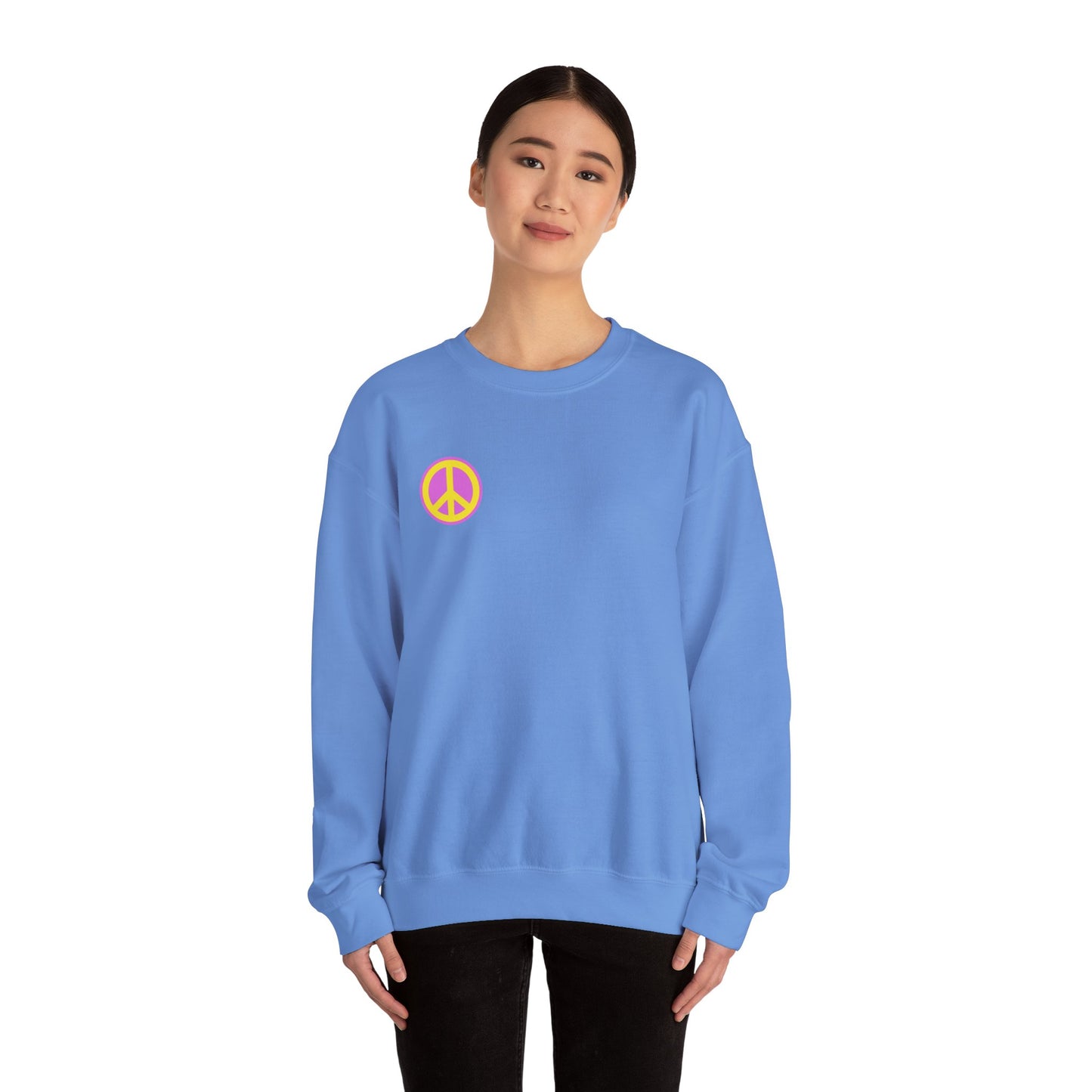 Yellow and Purple Peace Sign Sweatshirt