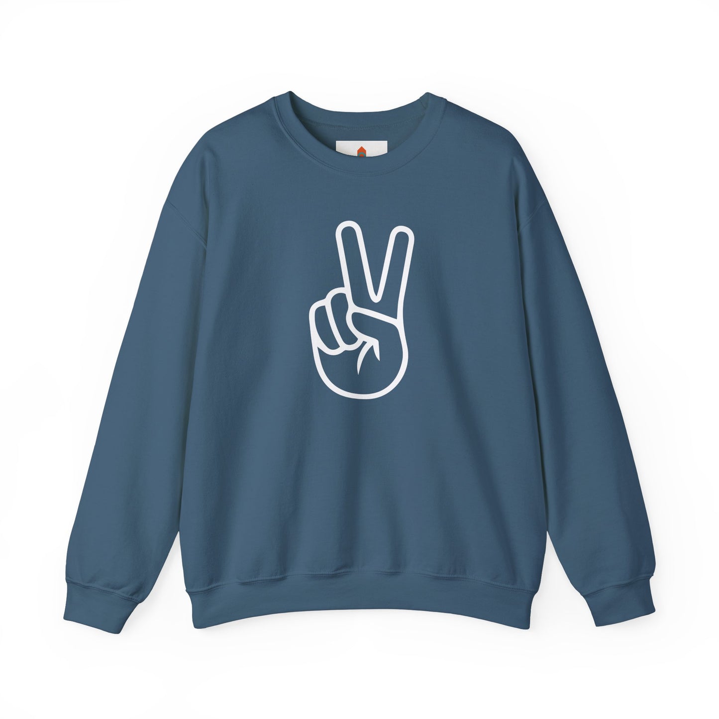 White Simple Peace Hand Sign Sweatshirt