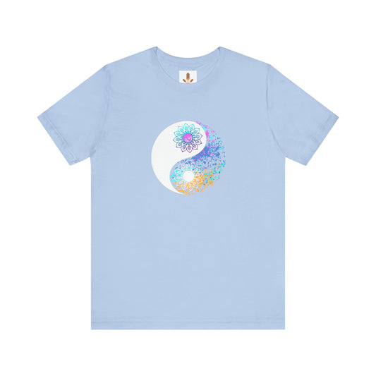 Colorful Lotus Yin Yang T-shirt