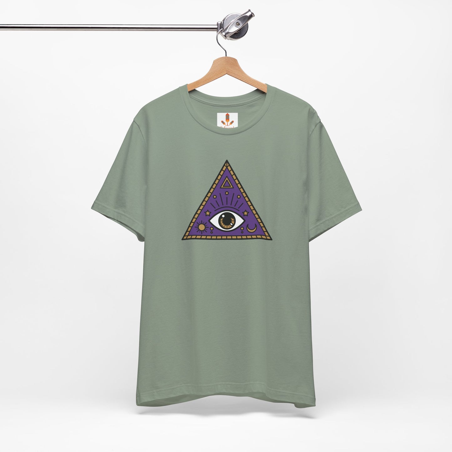 White Evil Eye and Pyramid T-shirt