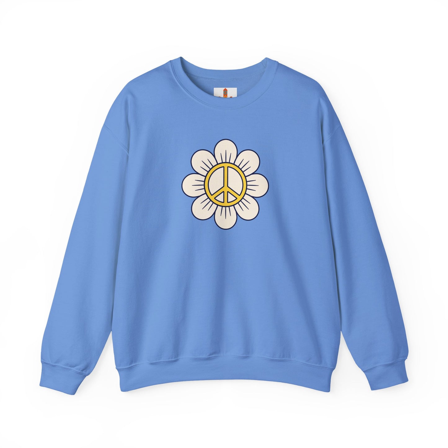 Yellow Peace Sign in a Flower Sweatshirt