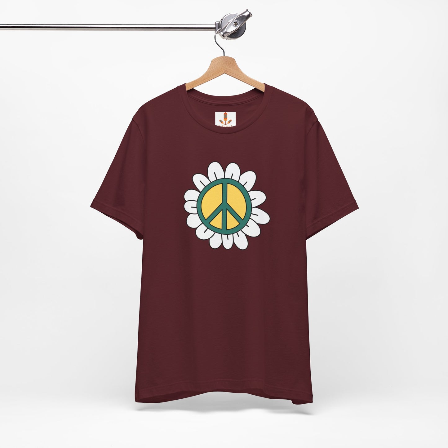 Peace Sign in White Flower T-shirt