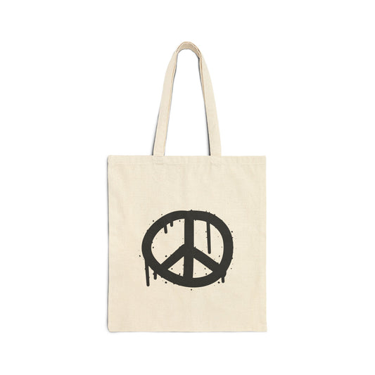 Peace Sign Graffiti Cotton Tote Bag