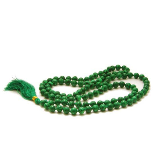 Malachite Mala Beads Necklace