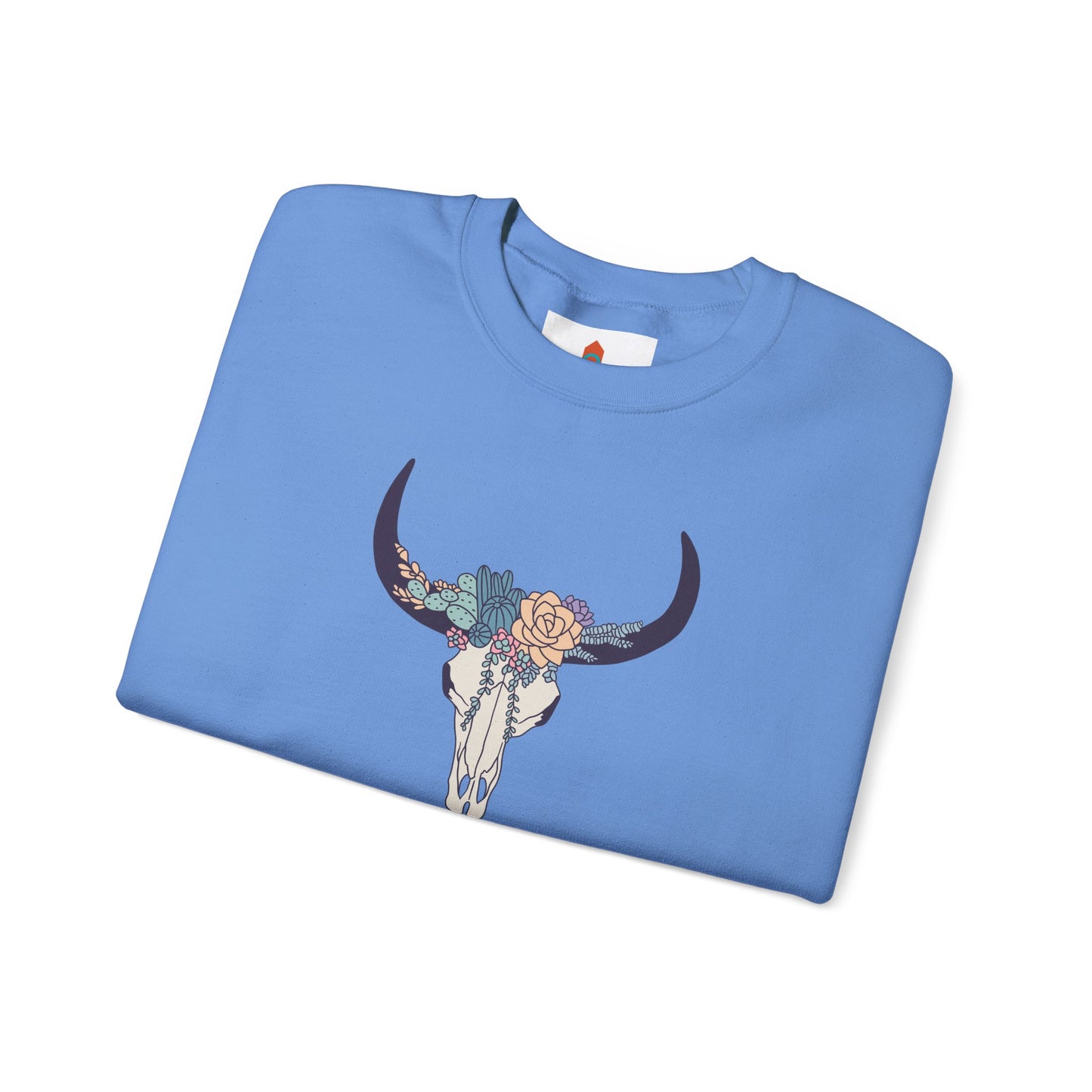 Buffalo Skull with Flowers Sweatshirt