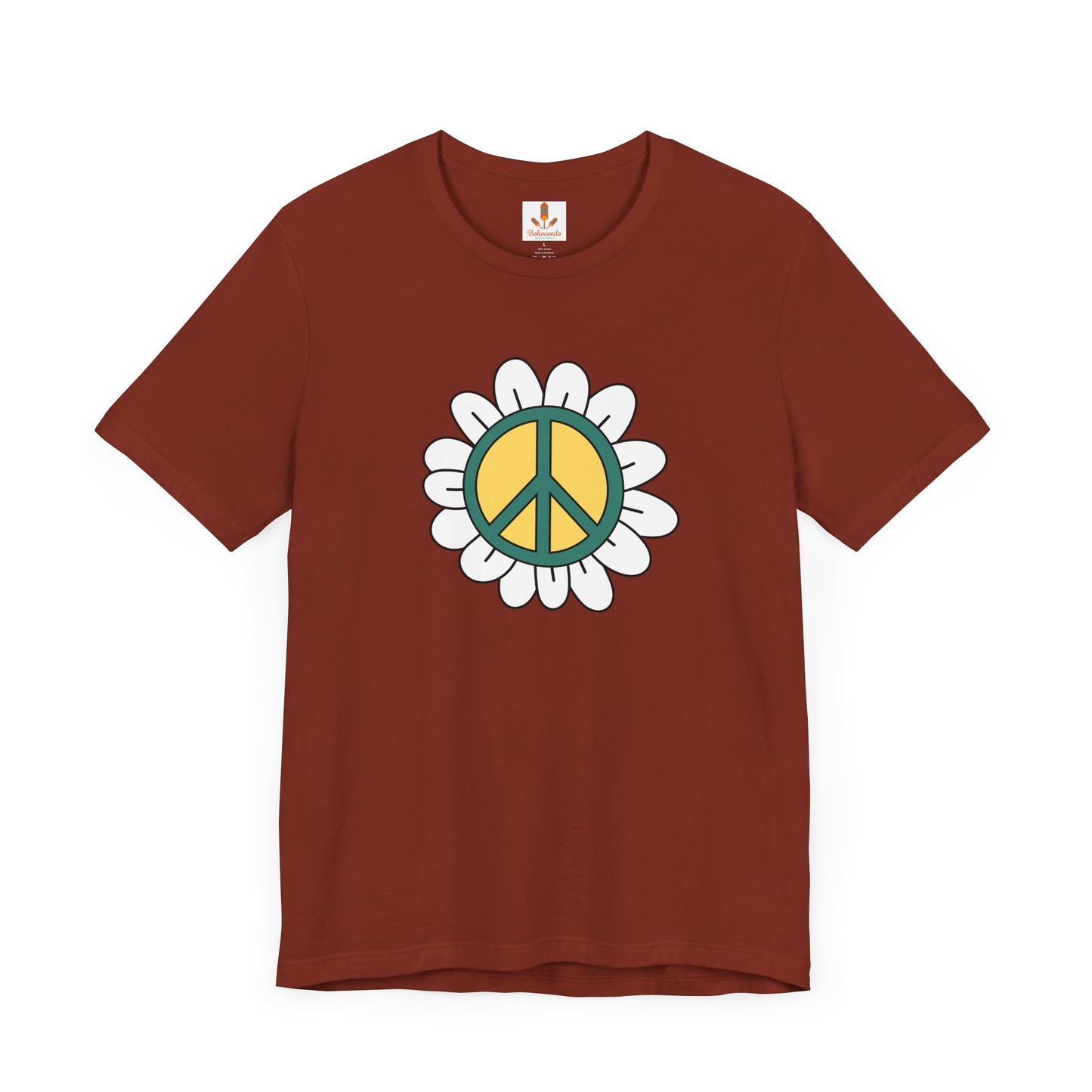 Peace Sign in White Flower T-shirt