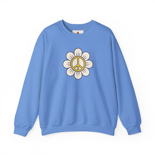 Yellow Peace Sign in a Flower Sweatshirt