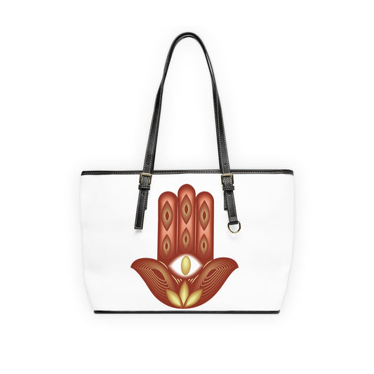 Colorful Hamsa Lotus Leather Shoulder Bag