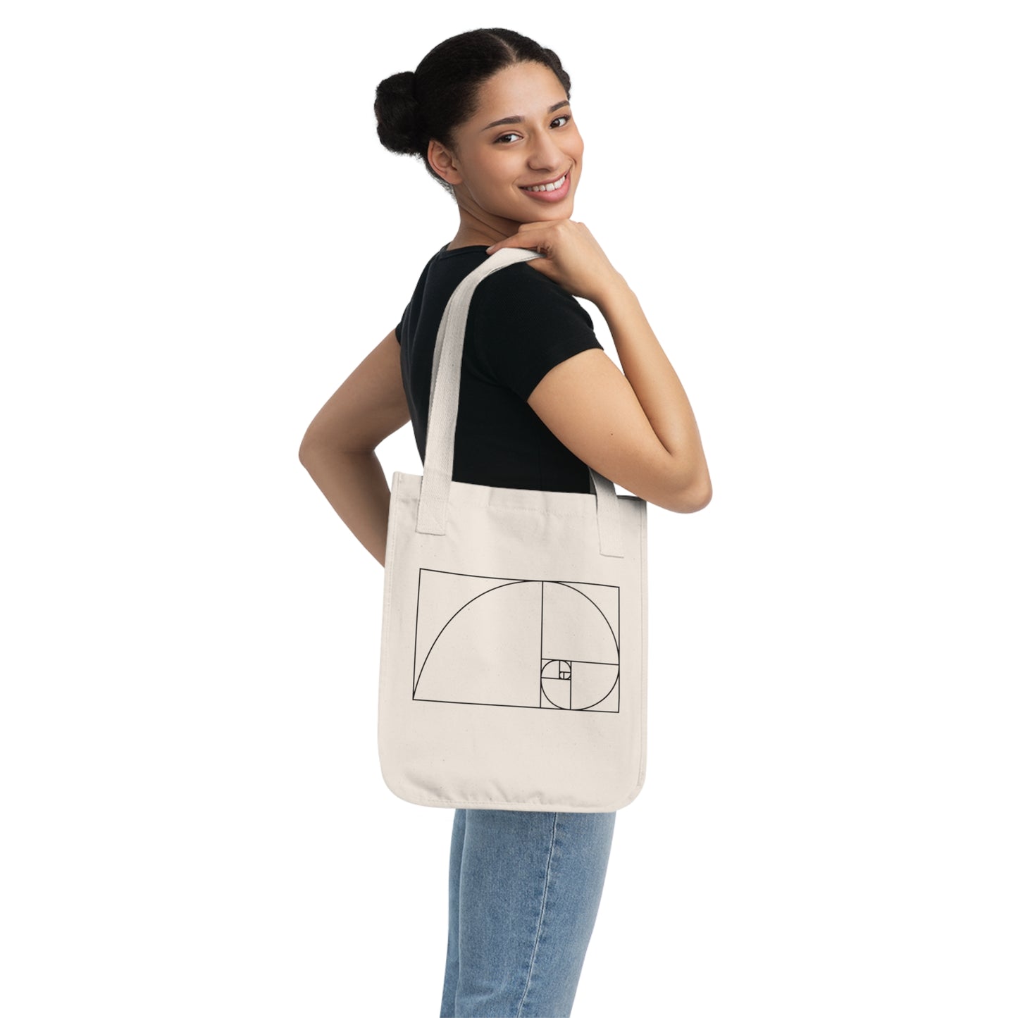 Fibonacci Spiral of Life Organic Canvas Tote Bag