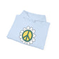 Peace Sign in White Flower Hoodie