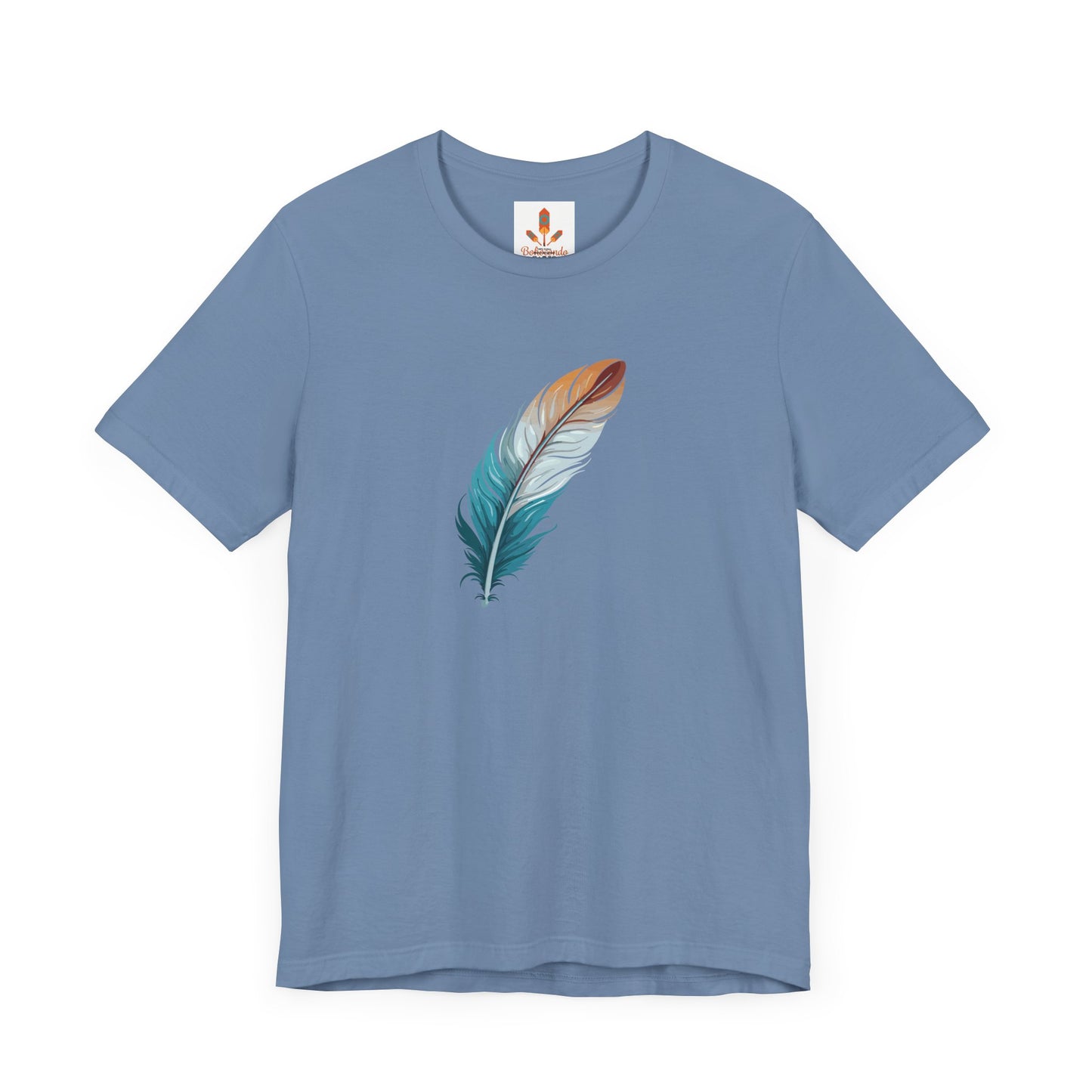 Blue and White Feather T-shirt