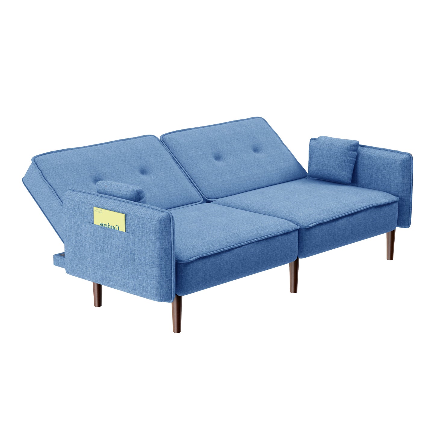 Bohemian-Inspired Blue Fabric Futon Sofa Bed