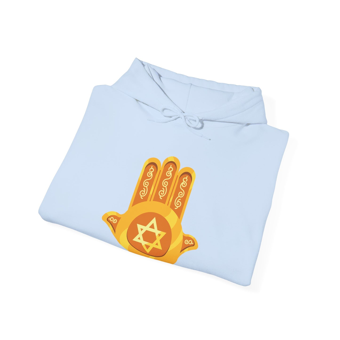 Golden Hamsa Hand with Star of David Hoodie