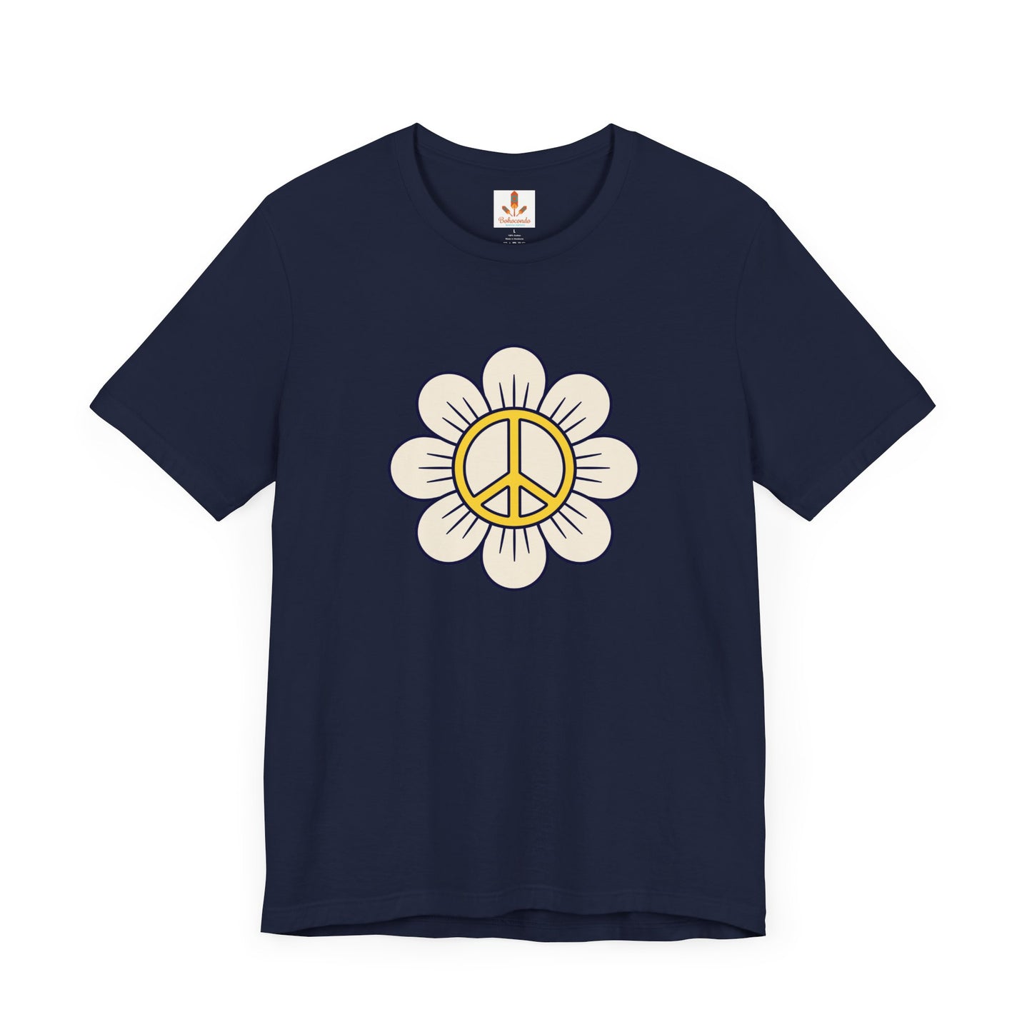 Yellow Peace Sign in a Flower T-shirt