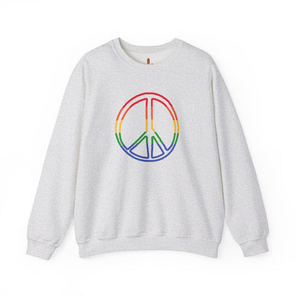 Drawing of Rainbow Peace Sign Sweatshirt
