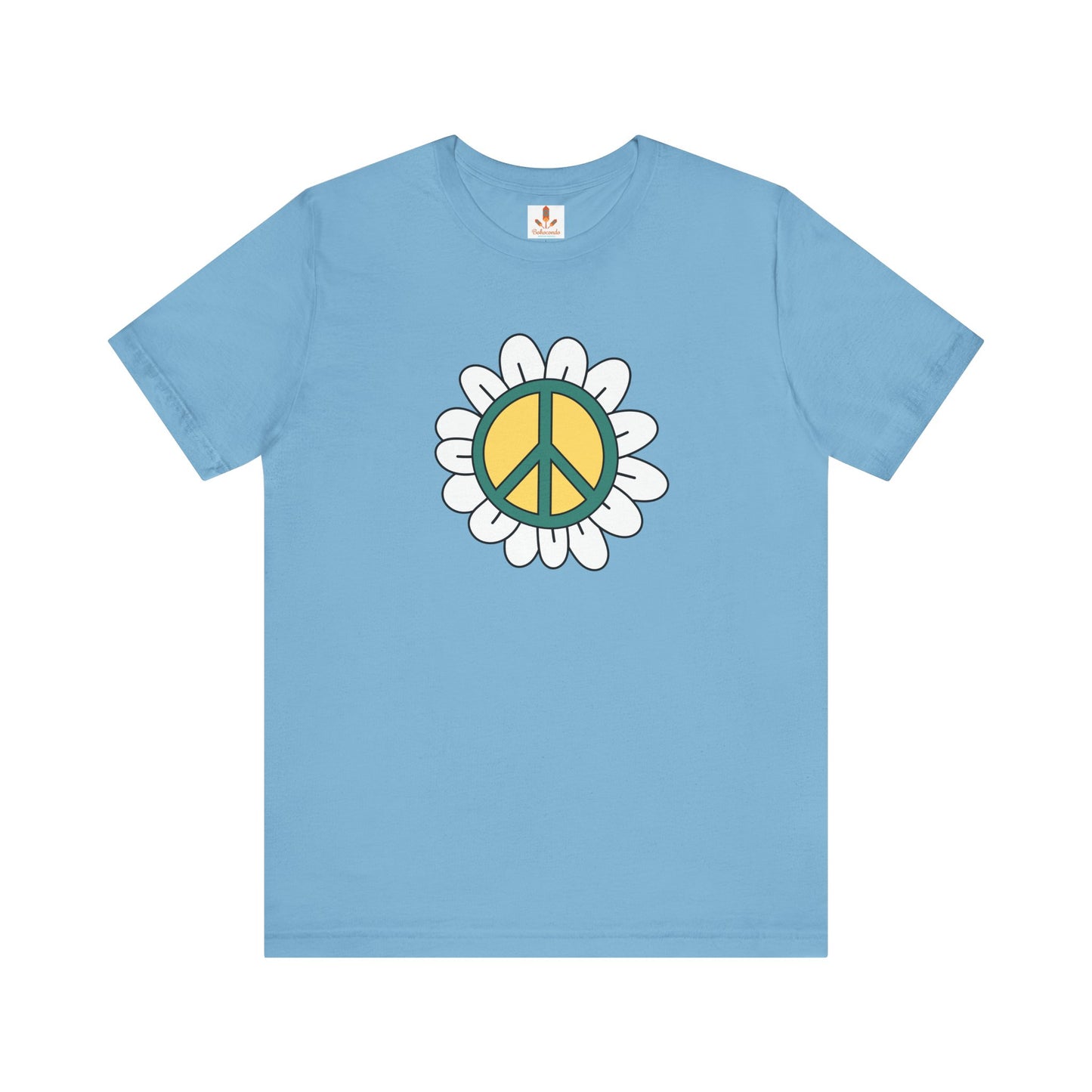Peace Sign in White Flower T-shirt