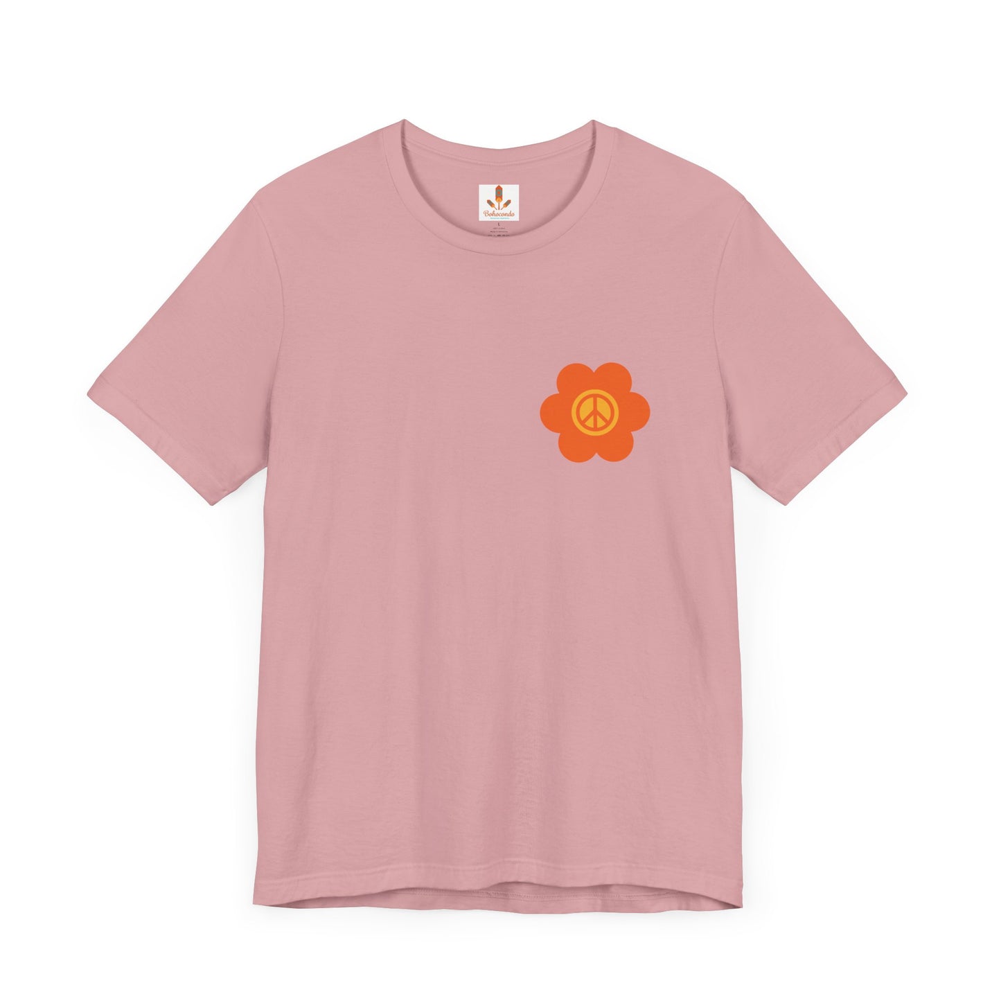 Peace Sign in Orange Flower T-shirt