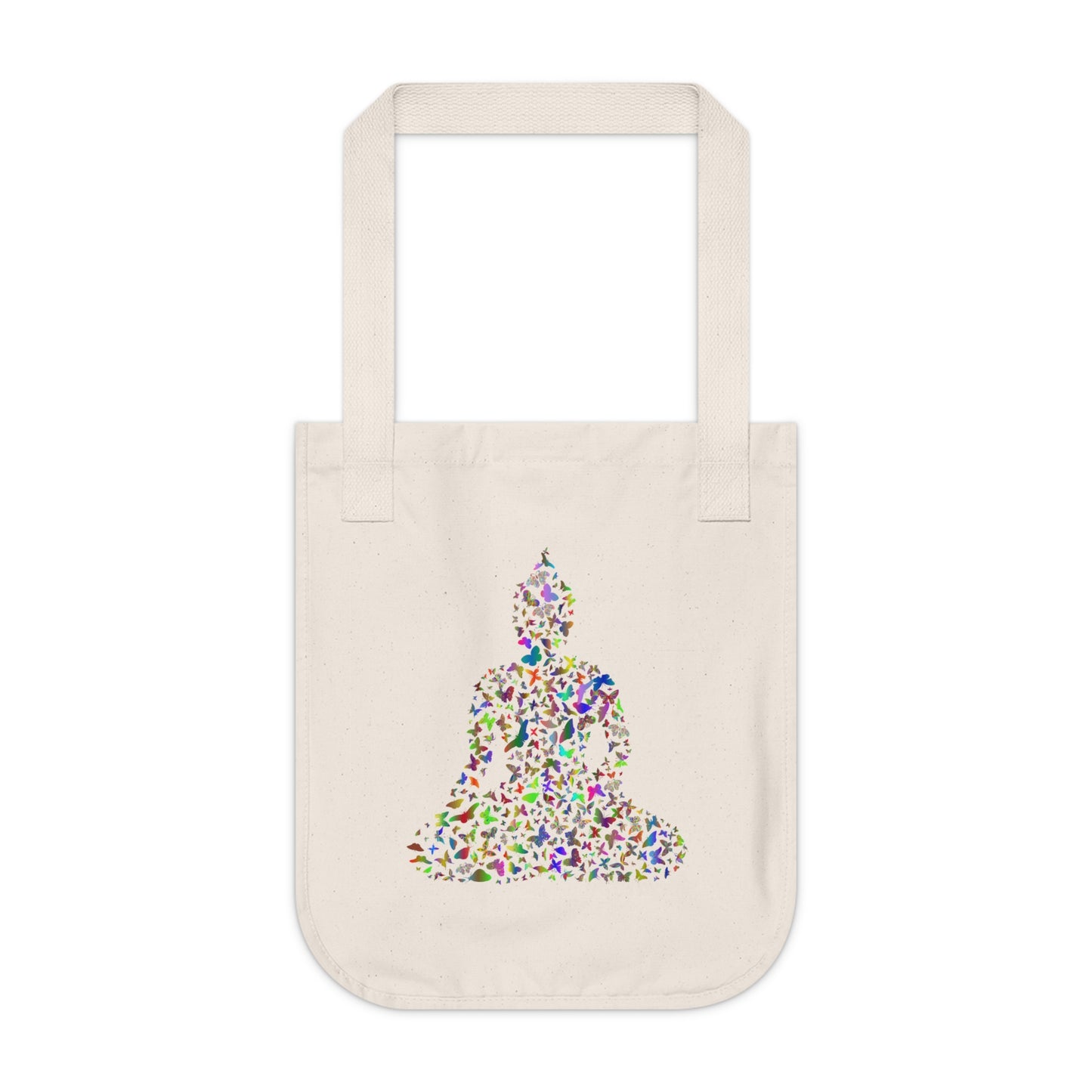 Colorful Buddha Design Organic Canvas Tote Bag