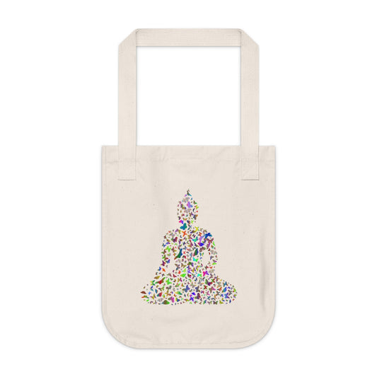 Colorful Buddha Design Organic Canvas Tote Bag