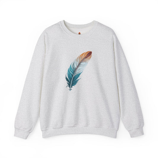 Blue and White Feather Sweatshirt