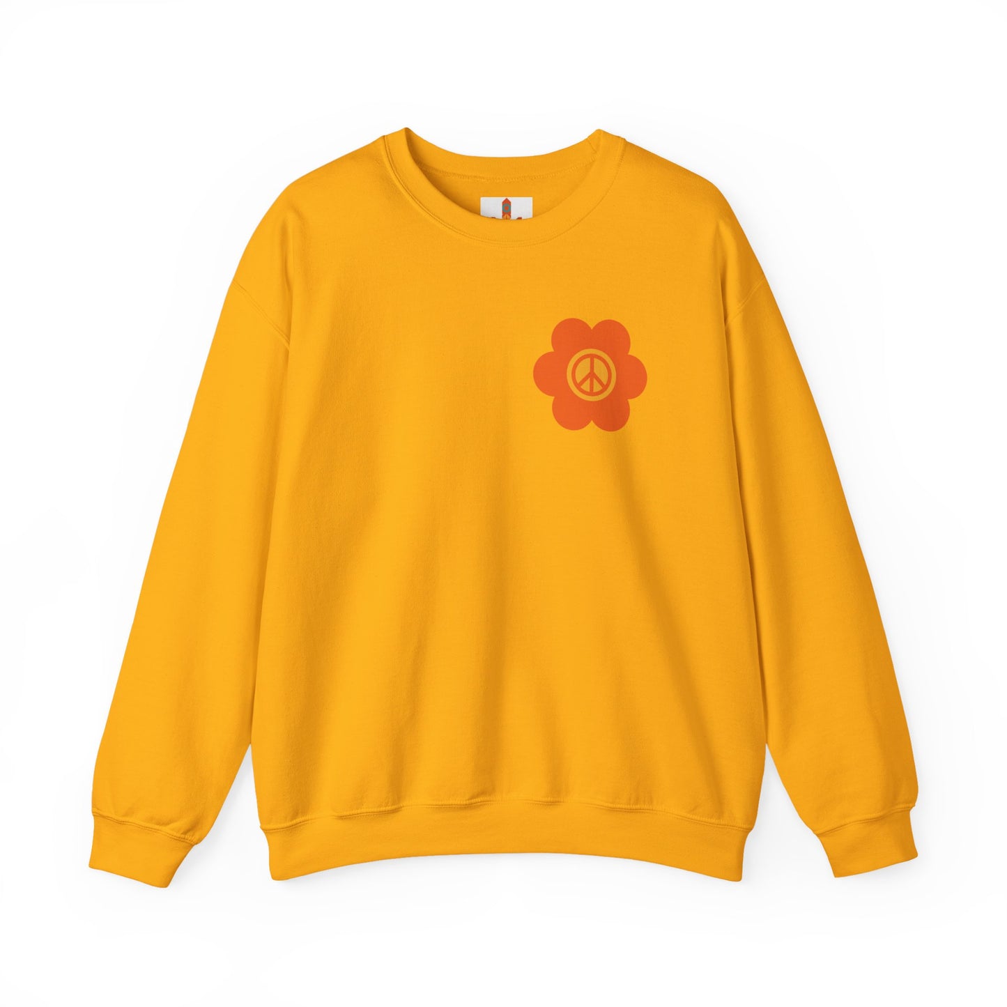 Peace Sign in Orange Flower Sweatshirt