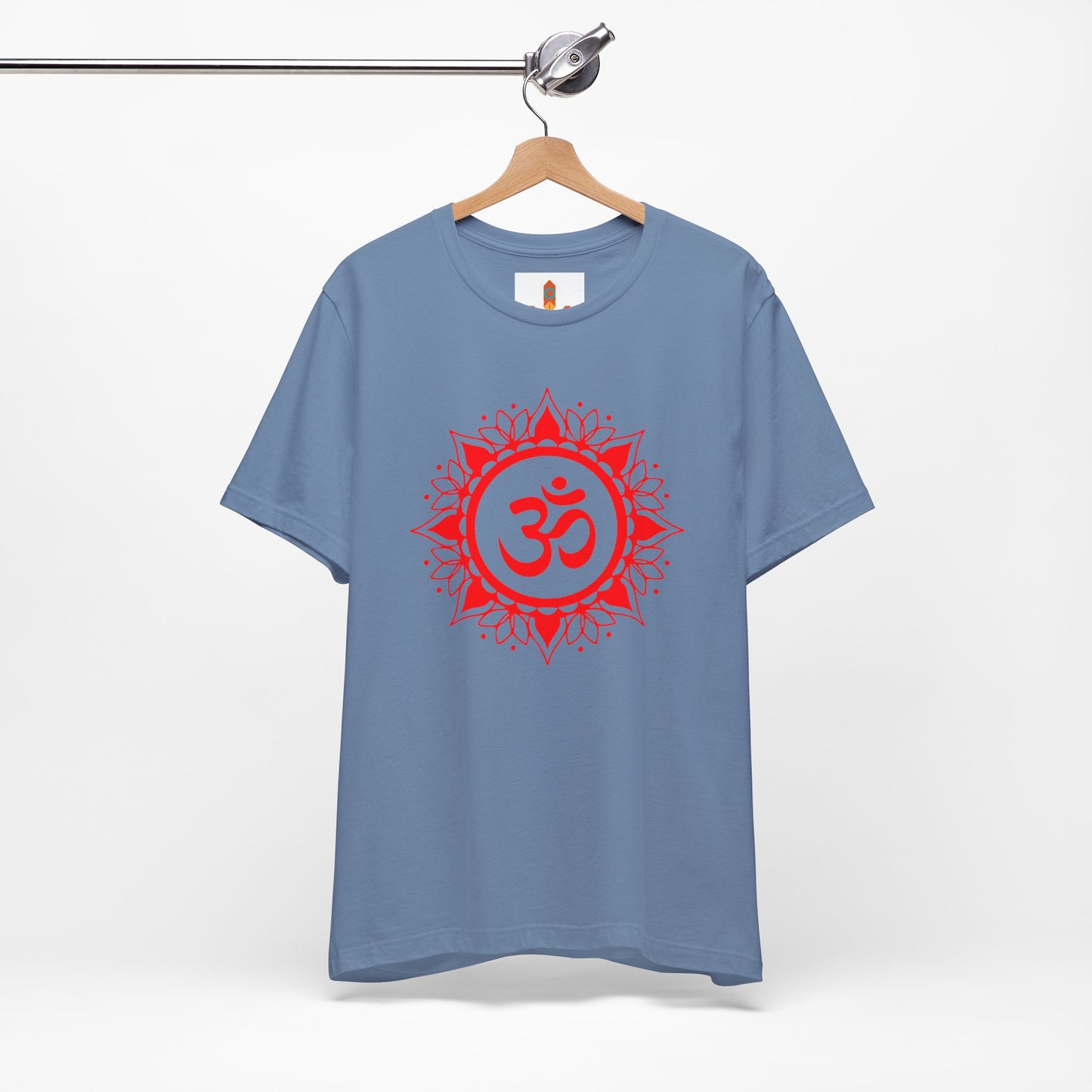 Red Om Lotus Design T-shirt