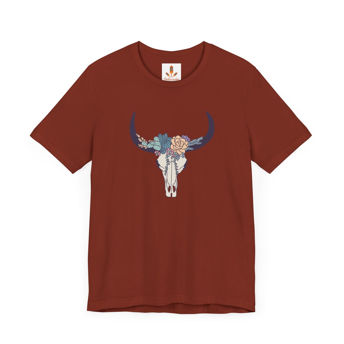 Buffalo Skull with Flowers T-shirt