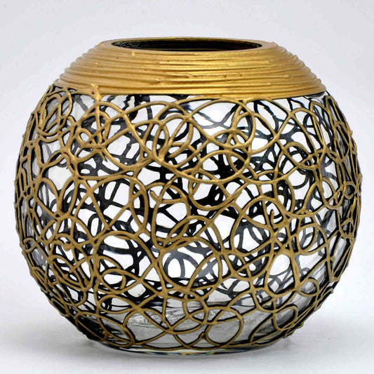 Gold Infinity Hand Painted Vase