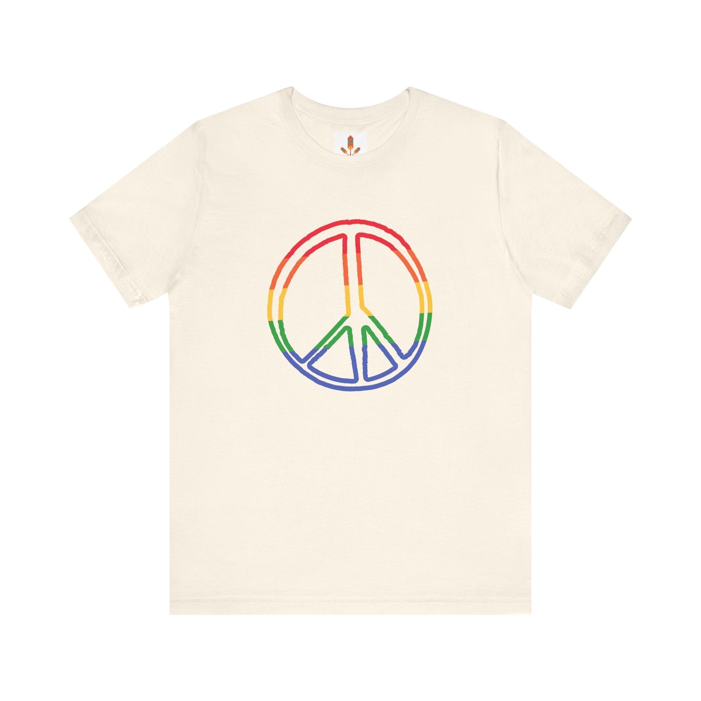 Drawing of Rainbow Peace Sign T-shirt