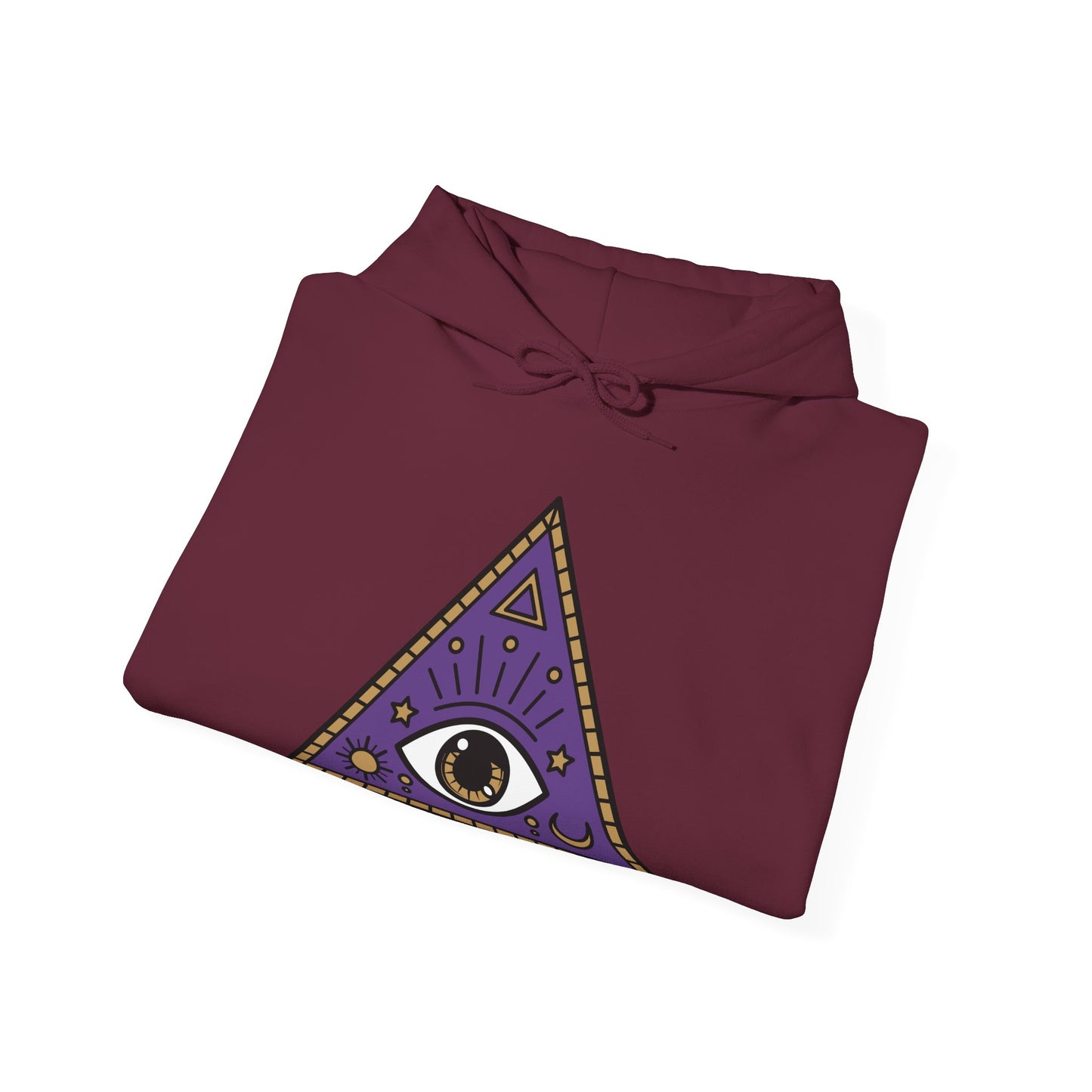 White Evil Eye and Pyramid Hoodie