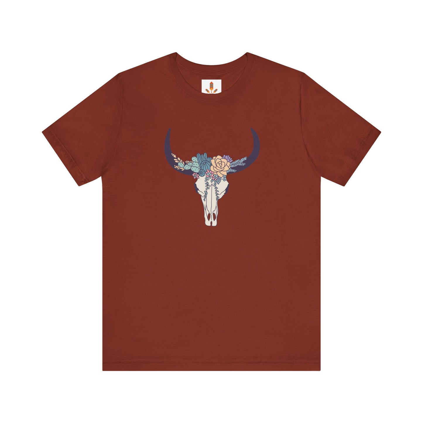 Buffalo Skull with Flowers T-shirt