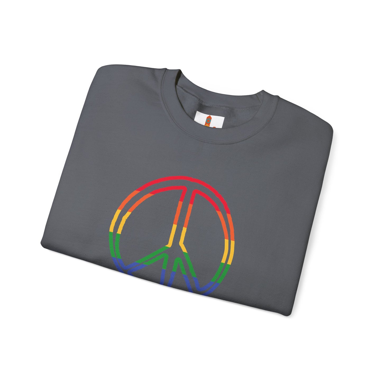 Drawing of Rainbow Peace Sign Sweatshirt