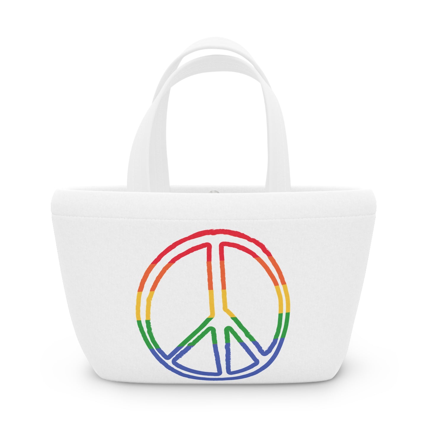 Drawing of Rainbow Peace Sign Bag