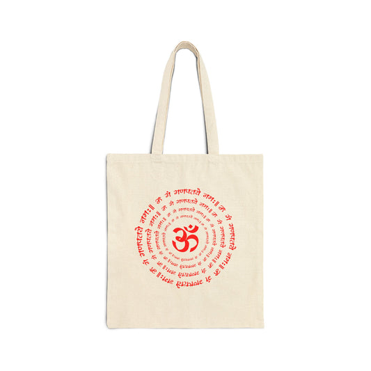 Om Mantra Design Cotton Tote Bag