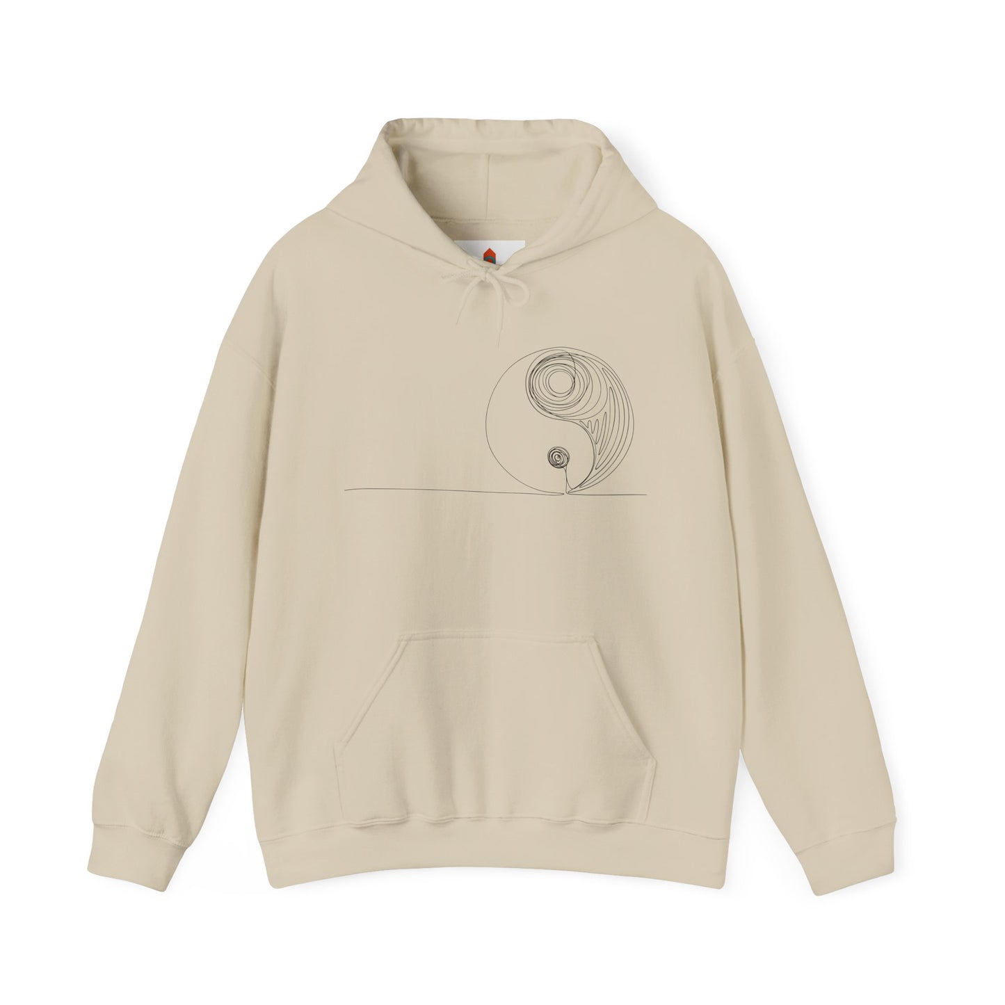 Minimalistic Yin Yang Drawing Hoodie