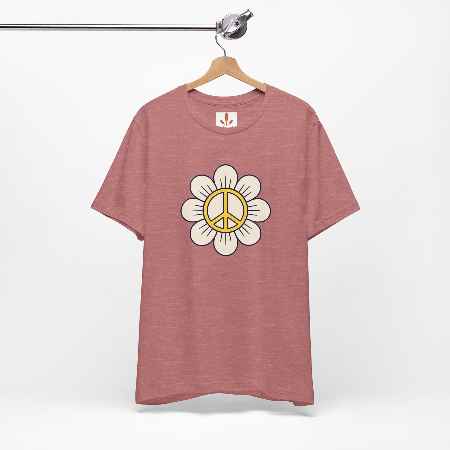 Yellow Peace Sign in a Flower T-shirt