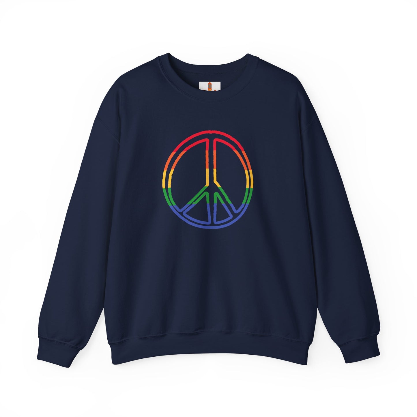 Drawing of Rainbow Peace Sign Sweatshirt