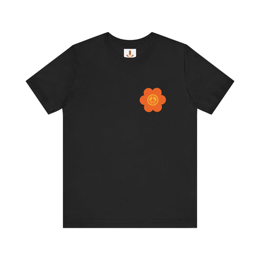 Peace Sign in Orange Flower T-shirt