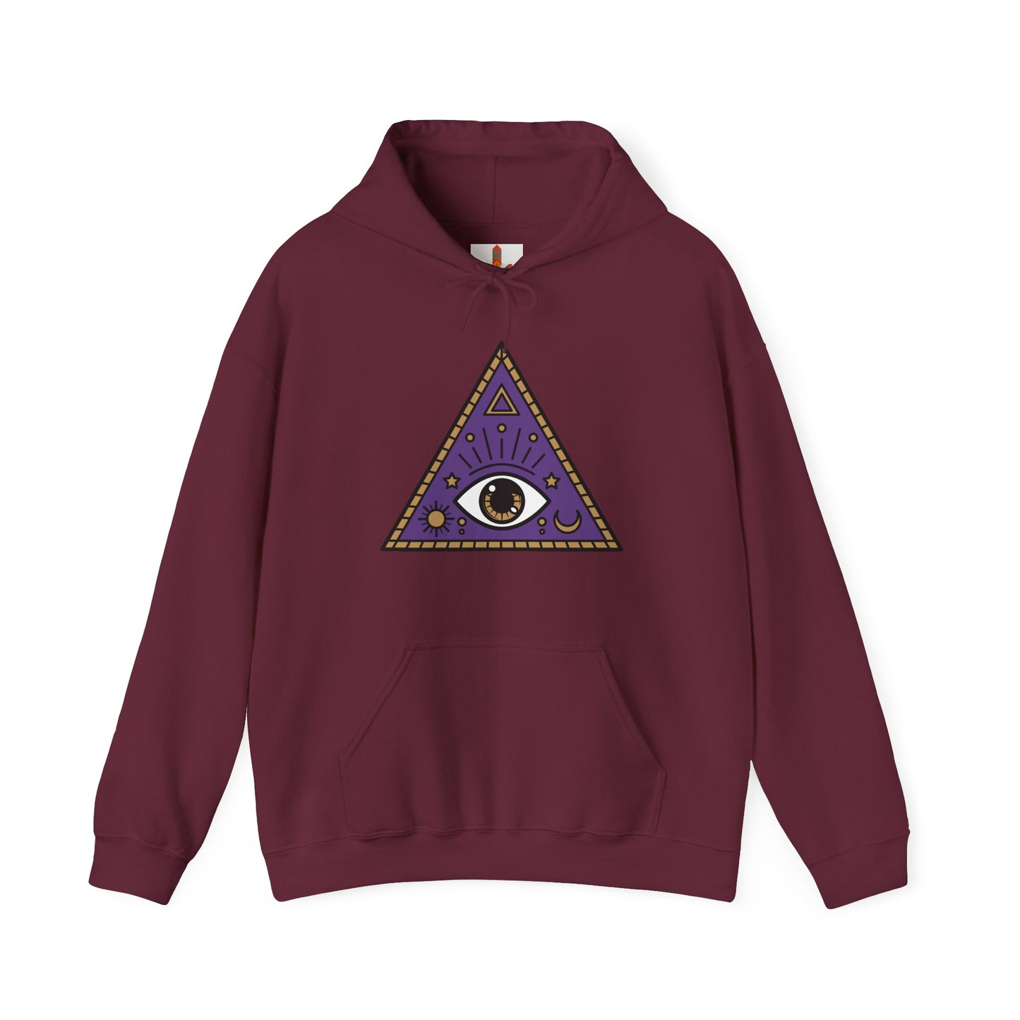 White Evil Eye and Pyramid Hoodie