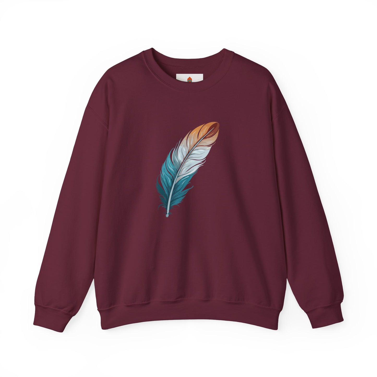 Blue and White Feather Sweatshirt