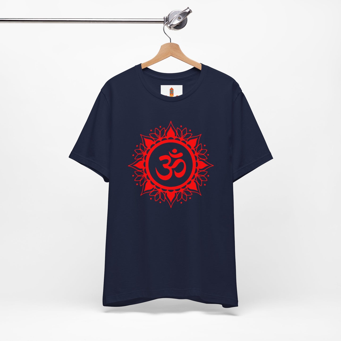 Red Om Lotus Design T-shirt