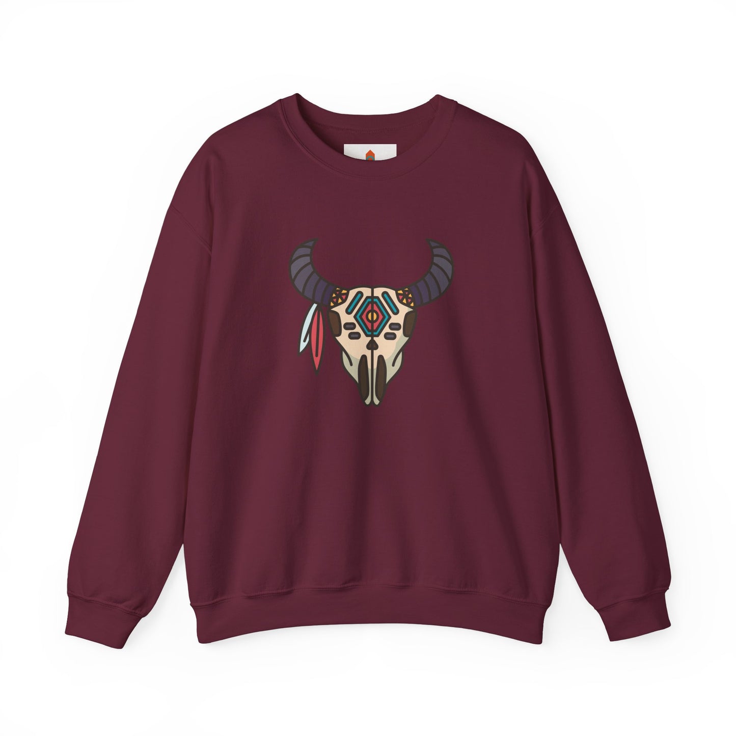 Buffalo Skull with Native Patterns Sweatshirt