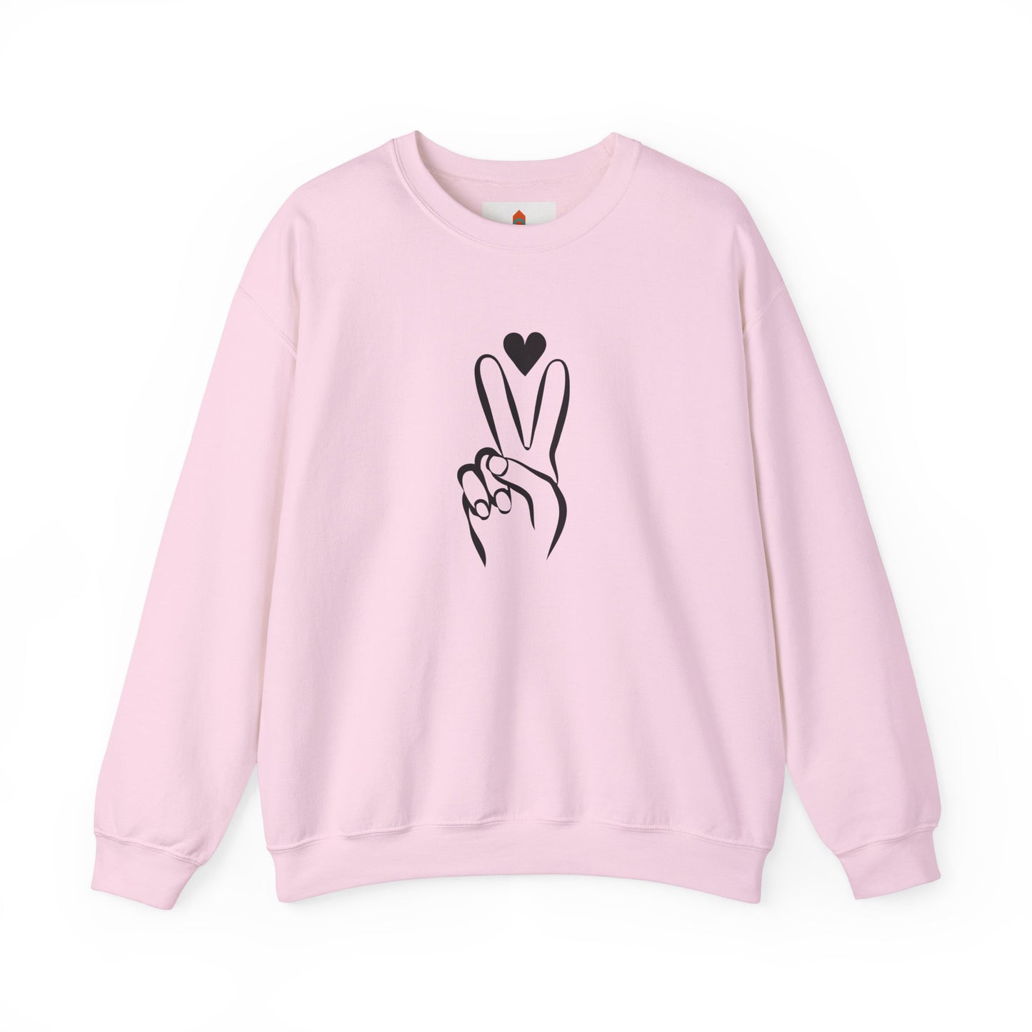 Peace Hand Sign with Heart Sweatshirt